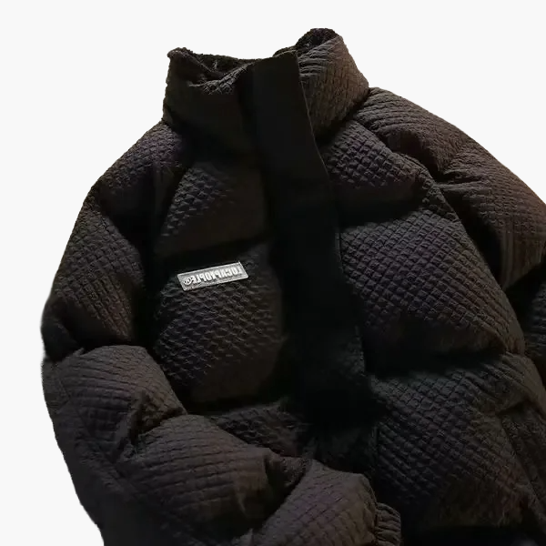 Dam Herr Vinterjacka Puffig Casual Lös Passform med Ståkrage – Trendig Vadderad Jacka för Par