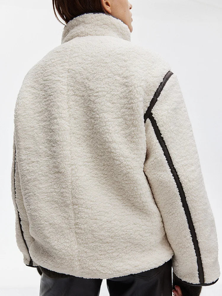 Dam Teddy Oversize Jacka – Trendig och Mysig Vinterjacka för Stad och Fritid