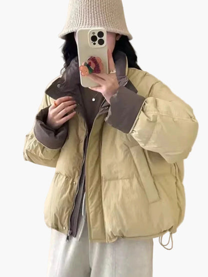 Dam Vinterjacka Oversized Pufferjacka för Avslappnad Stil och Värme