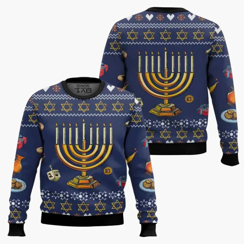 Herrjultröja Rolig "Not Today Santa" Hanukkah Ugly Christmas Sweater för Fest och Högtid