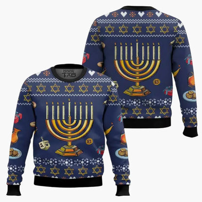 Herrjultröja Rolig "Not Today Santa" Hanukkah Ugly Christmas Sweater för Fest och Högtid