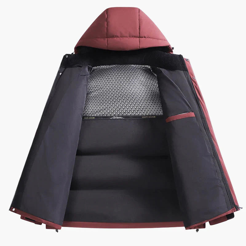 Herr Vinterjacka med Huva – Modern Vadderad Parkas för Kall Väderlek