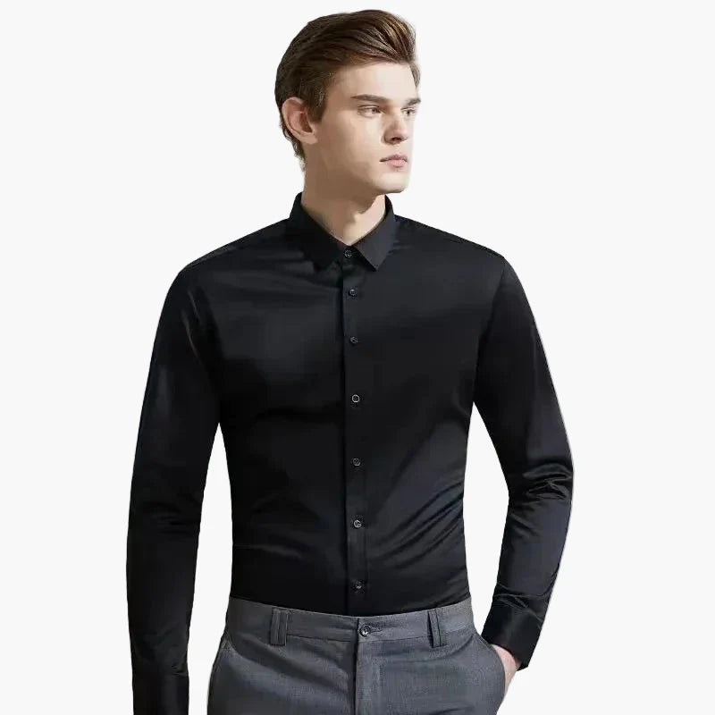 Herrskjorta Business Stretch Slim Fit – Elegant och Funktionell för Kontor och Fest