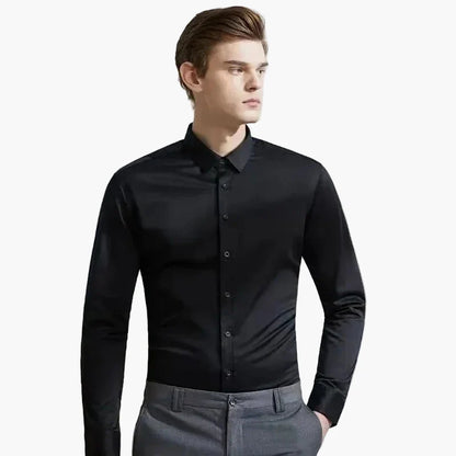Herrskjorta Business Stretch Slim Fit – Elegant och Funktionell för Kontor och Fest