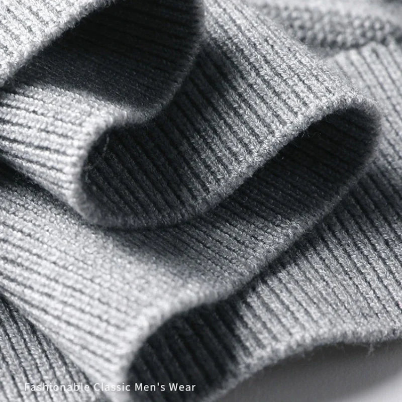 Herr Stickad Tröja med Falsk Skjortkrage – Elegant Vardagsstil och Affärslook