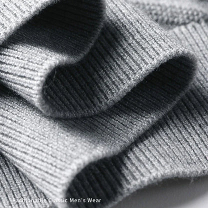 Herr Stickad Tröja med Falsk Skjortkrage – Elegant Vardagsstil och Affärslook