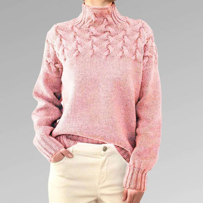 Stickad Polotröja för Dam – Elegant och Varm Lång Modell, Perfekt för Vinter och Fritid