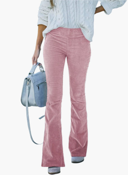 Dam Flare Byxor Trendiga Komfort High Waist Vardagsstil