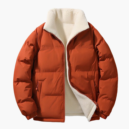 Herr Vinterjacka Lös Passform Urban Stil Varm Fleecefodrad