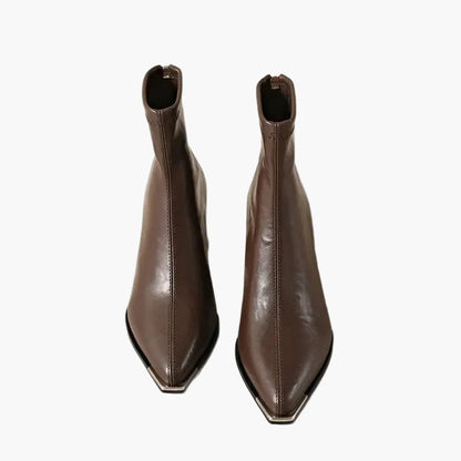 Damers eleganta ankelboots med blockklack – Perfekt för höst och vinter