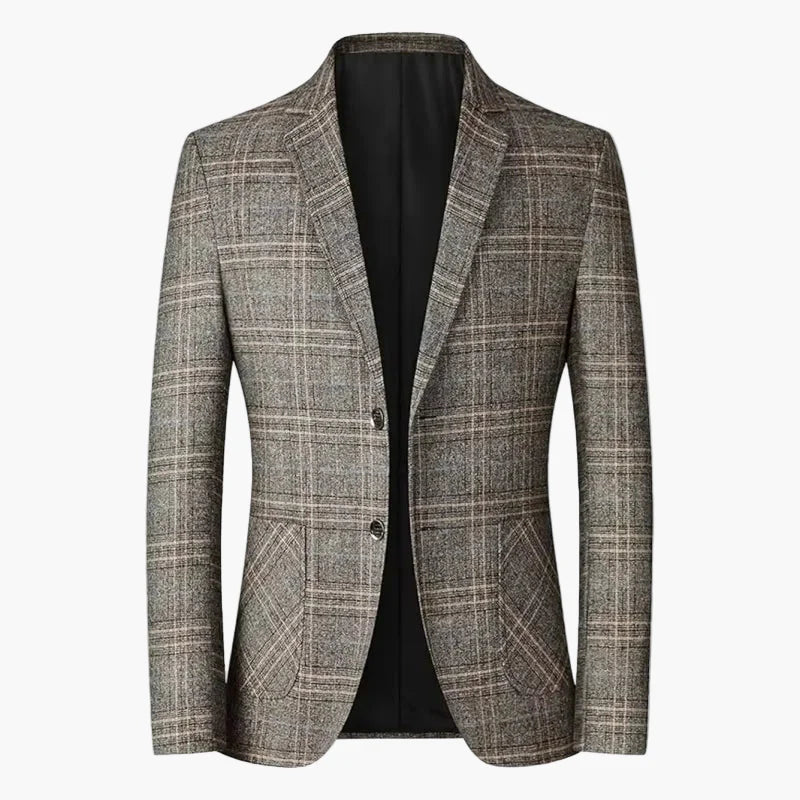 Herr Blazer Kavaj Rutig – Stilren Affärs- och Vardagsjacka