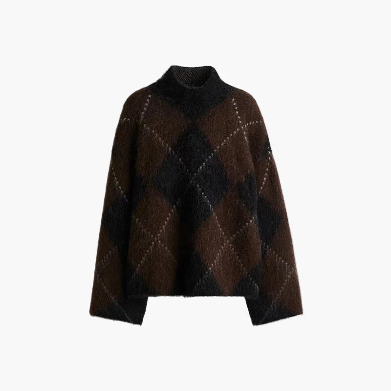 Damtröja med Oversized Rutmönster – Trendigt och Varmt för Vardagsbruk