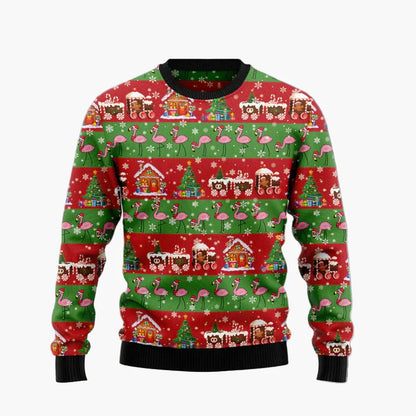 Herr & Dam Jultröja Flamingo Rolig Ugly Christmas Sweater – Perfekt för Fest och Familj