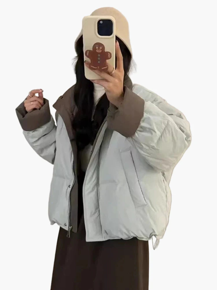 Dam Vinterjacka Oversized Pufferjacka för Avslappnad Stil och Värme