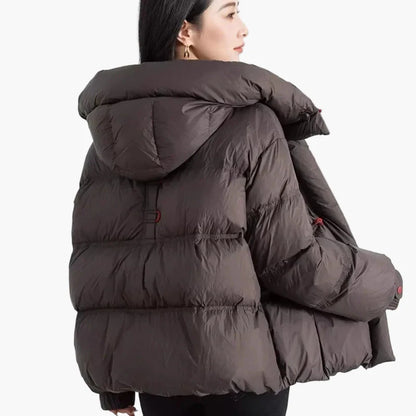 Dam Vinterjacka Oversized Pufferjacka Varm och Trendig Ytterplagg Fritid