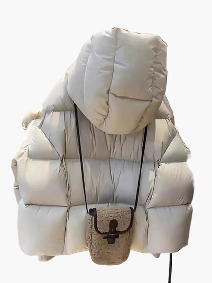 Herrarnas Vinterjacka Oversized Puffer Jacka med Huva – Trendig och Varm för Kall Vardag