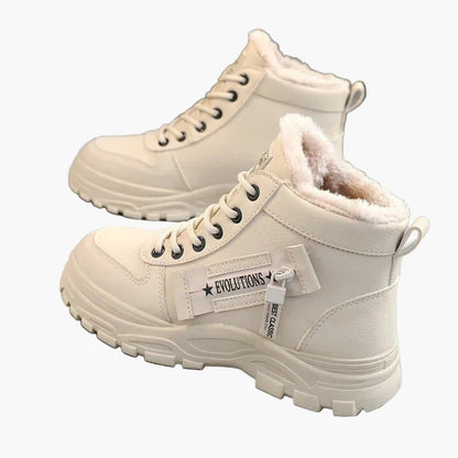 Dam Sneakers Vinterkängor med Hög Sula och Varm Foder – Trendiga Vardagsboots