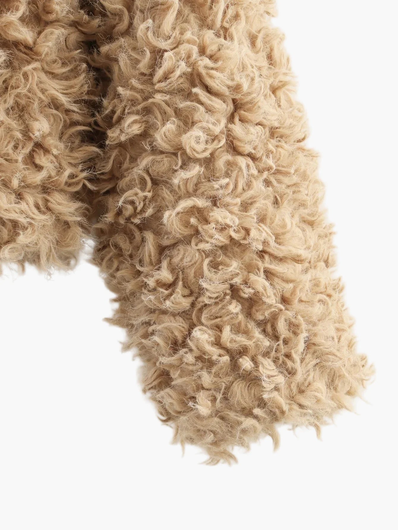 Dam Teddyjacka Kort Trendig Vinterjacka för Avslappnad Stil