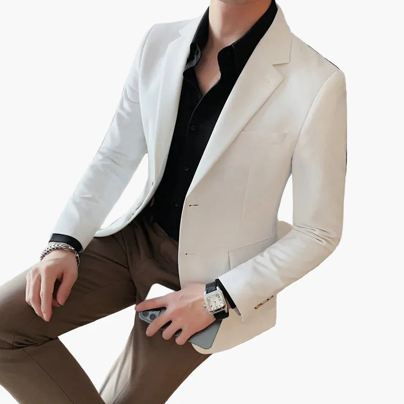 Herr Elegant Kavaj Slim Fit – Modern Blazer för Fest och Arbete