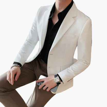 Herr Elegant Kavaj Slim Fit – Modern Blazer för Fest och Arbete
