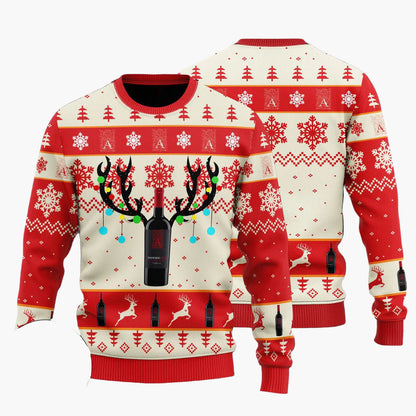 Herr Jultröja Jägermeister Ugly Christmas Sweater – Festlig Stickad Tröja för Högtider och Fester