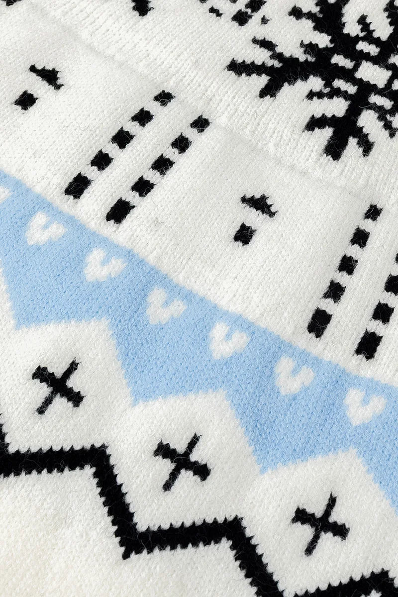 Unisex jultröja med snöflingemönster – trendig vinterstil för vardag och fest