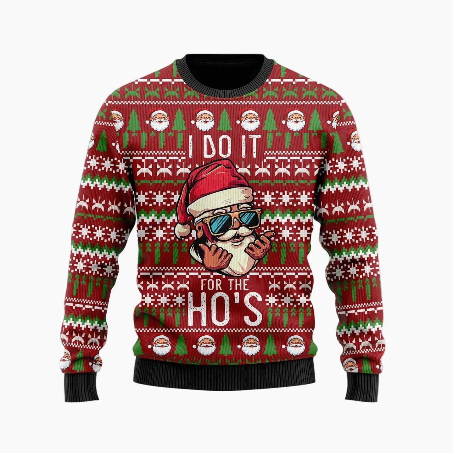 Herr Rolig Jultröja – Ugly Christmas Sweater med Santa Motiv och Text 'Ask Your Mom If I'm Real'