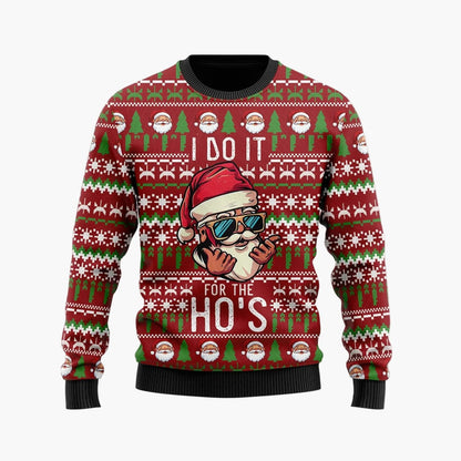 Herr Rolig Jultröja – Ugly Christmas Sweater med Santa Motiv och Text 'Ask Your Mom If I'm Real'