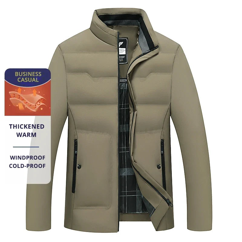 Herr Business Casual Vinterjacka – Tjock, Varm och Vindskyddad