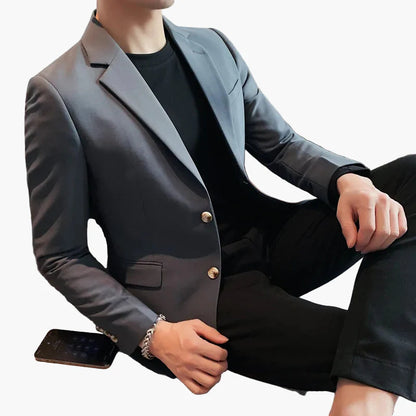 Herr Elegant Kavaj Slim Fit – Modern Blazer för Fest och Arbete