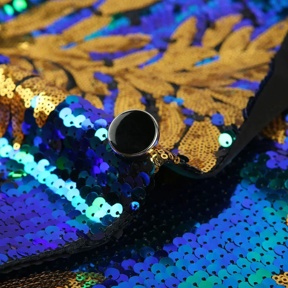 Herrkavaj för fest och gala – Paljettmönstrad kavaj med lyxig design, trendig passform och unik stil