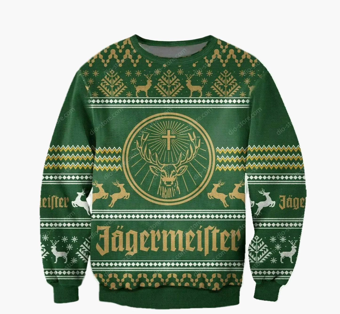 Herr Jultröja Jägermeister Ugly Christmas Sweater – Festlig Stickad Tröja för Högtider och Fester