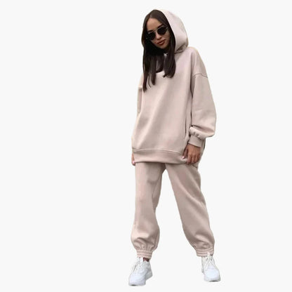 Damernas Lounge Set med Hoodie och Byxa – Avslappnad och Trendig Vardagsstil