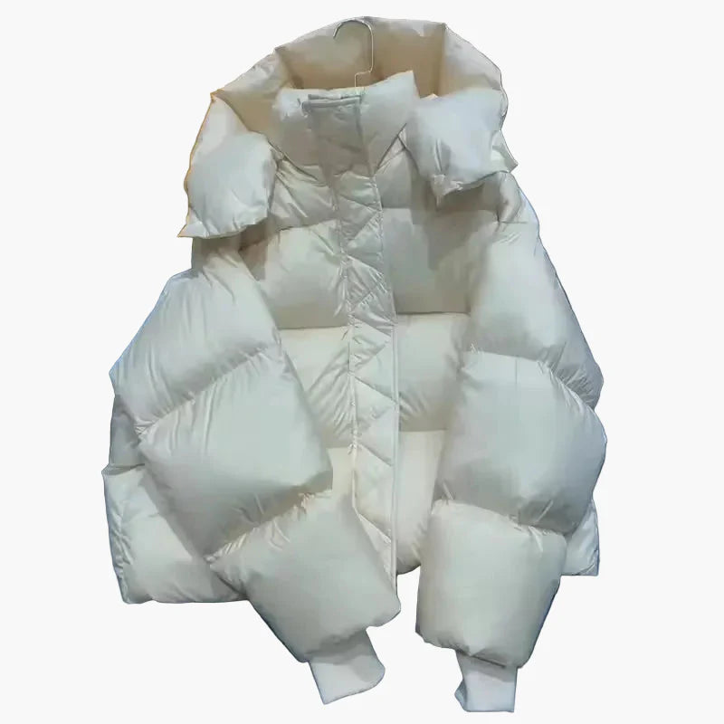 Dam Puffjacka med Huva – Varm och Trendig Vinterjacka för Vardag och Fritid