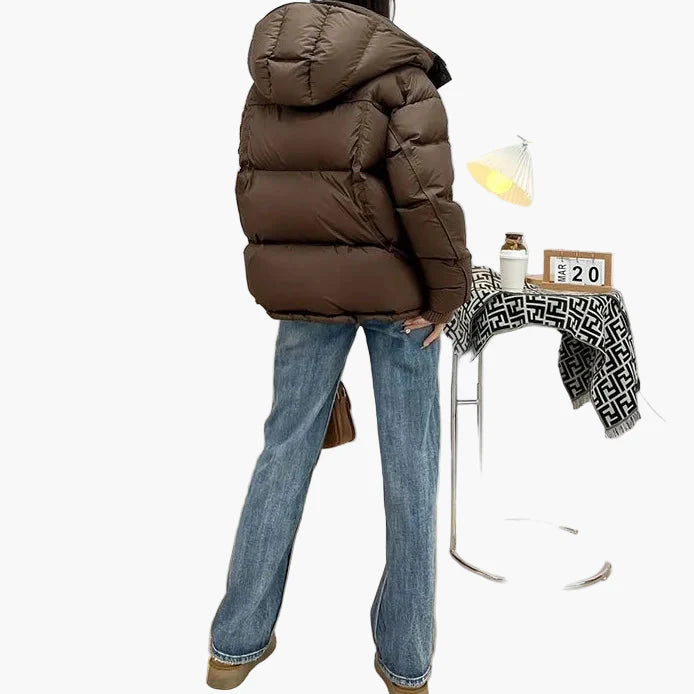 Dam Vinterjacka Puffer Varm och Trendig Fritidsjacka