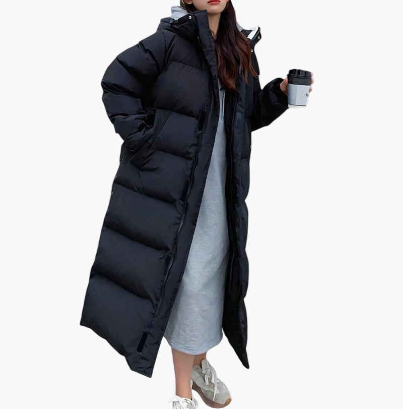 Dam Parkas Lång Vattentät Vinterjacka Puffer – Modern Varm Ytterrock för Kallt Väder