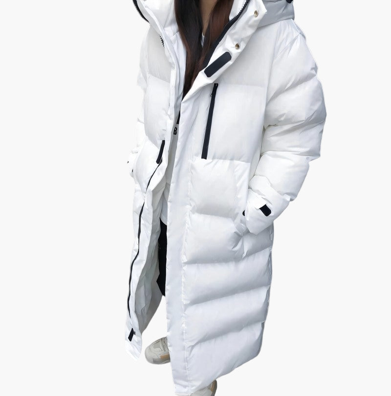 Dam Parkas Lång Vattentät Vinterjacka Puffer – Modern Varm Ytterrock för Kallt Väder