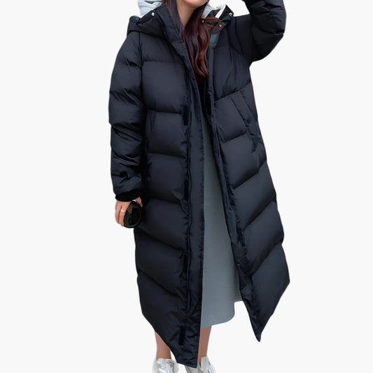 Dam Parkas Lång Vattentät Vinterjacka Puffer – Modern Varm Ytterrock för Kallt Väder