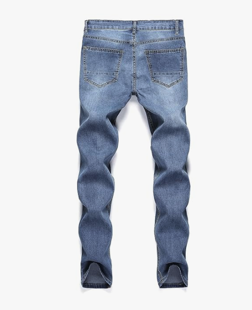 Mitchell – Slitna Smala Jeans i Gatustil för Herrar
