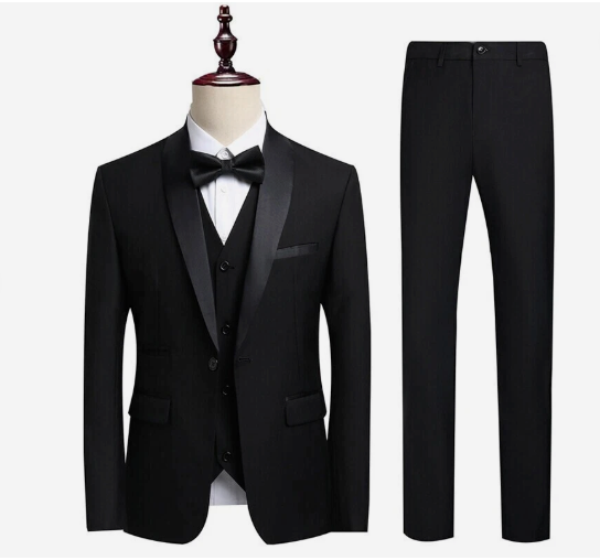 Herr Tredelad Smokingkostym för Fest och Bröllop - Klassisk Modern Stil