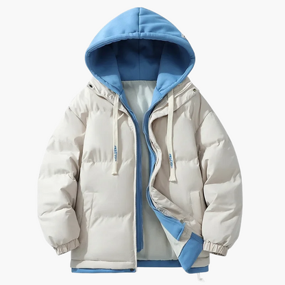 Unisex Vinterjacka med Huva – Trendig och Varm Puffer för Fritid och Stadsliv