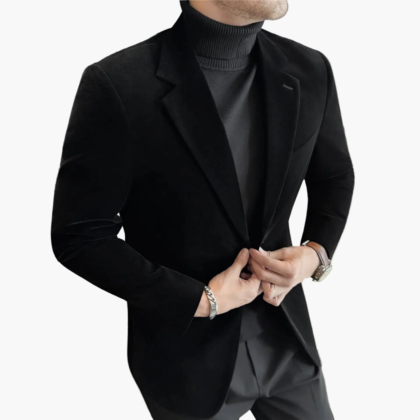Herr Elegant Kostymkavaj för Fest och Affärsbruk – Modern Slim Fit Blazer