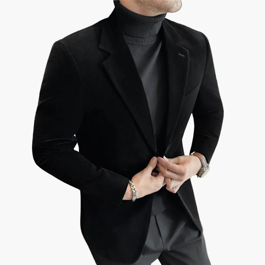 Herr Elegant Kostymkavaj för Fest och Affärsbruk – Modern Slim Fit Blazer