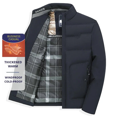 Herr Business Casual Vinterjacka – Tjock, Varm och Vindskyddad