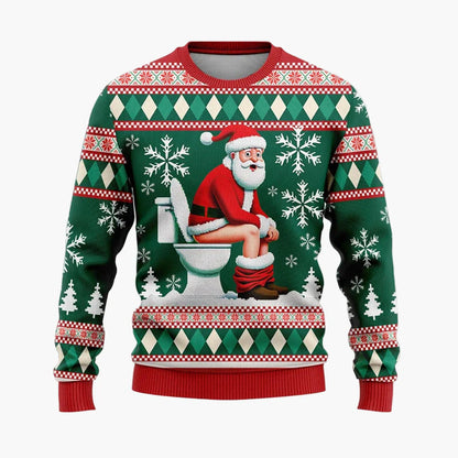 Herr Jultröja Ugly Christmas Sweater Street Style Santa – Perfekt för Julfest