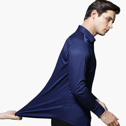 Herrskjorta Business Stretch Slim Fit – Elegant och Funktionell för Kontor och Fest