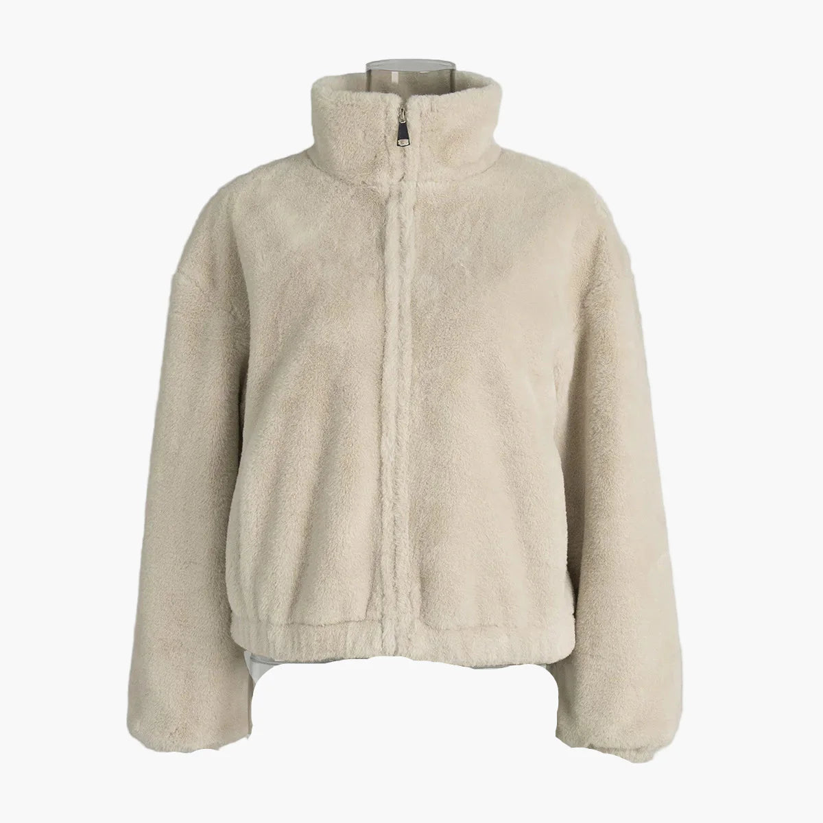 Damjacka – Trendig Kort Fuskpälsjacka för Vinter och Höst, Elegant och Varm