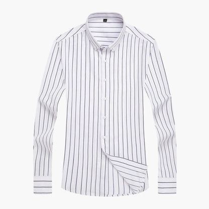 Herr Skjorta Randig Affärs- och Fritidsstil – Elegant Button-Down