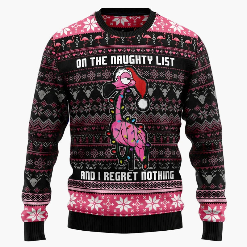 Herr & Dam Jultröja Flamingo Rolig Ugly Christmas Sweater – Perfekt för Fest och Familj