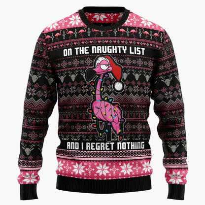 Herr & Dam Jultröja Flamingo Rolig Ugly Christmas Sweater – Perfekt för Fest och Familj